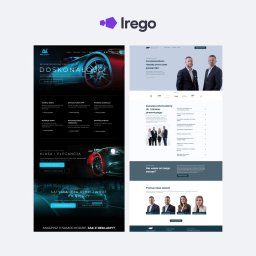 IREGO - Zrzut ekranu strony internetowej z motywem auto detailingu i kancelarii prawnej, prezentujący nowoczesny design i czytelny układ treści.