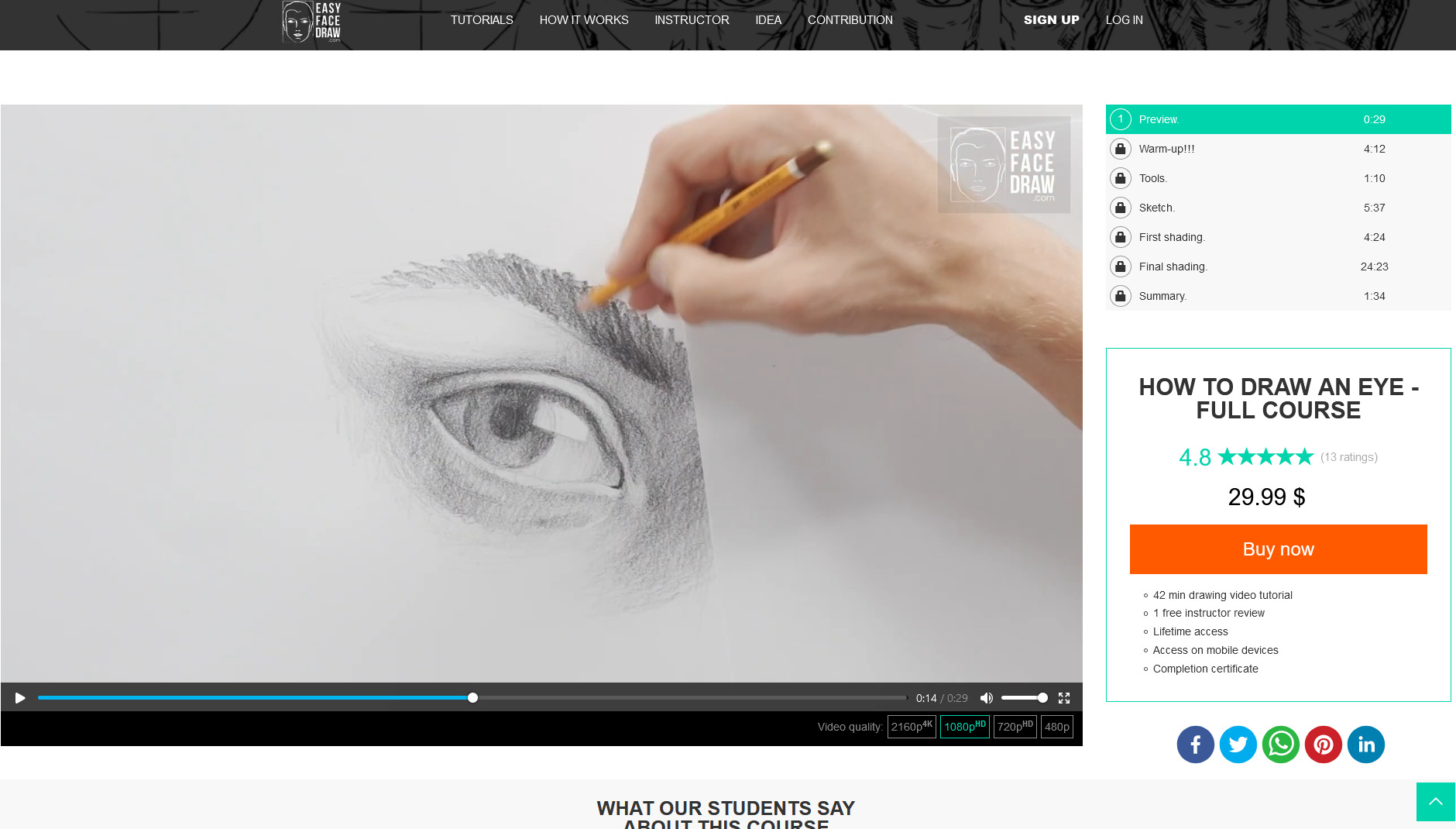 Ręka rysuje ołówkiem szkic oka na białym papierze, demonstracja techniki rysowania oka w Warszawie.