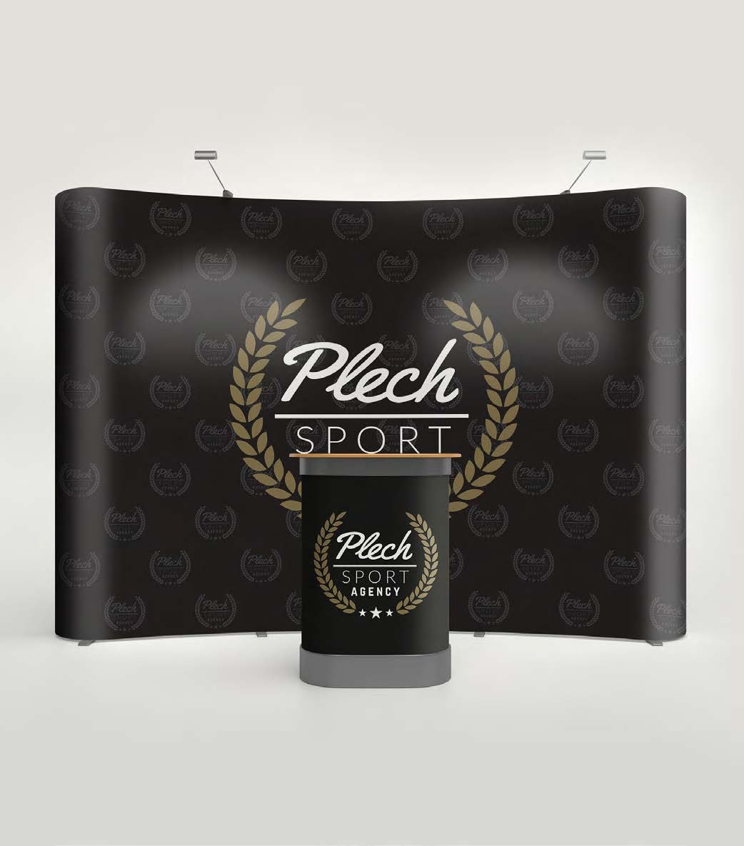 Systemy wystawiennicze, ścianki reklamowe, trybunki