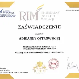 Kolejne doświadczenie i zdobyta wiedza - MEDIACJA SPECJALISTYCZNA - SPRAWY MAŁŻEŃSKIE I RODZINNE