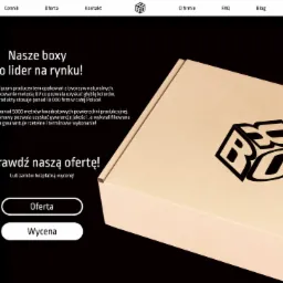 Zdjęcie pudełka z tektury z logo firmy BO, prezentowane na stronie internetowej producenta opakowań.