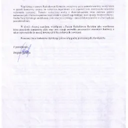 Skan referencji dla Radosława Ryńskiego z podpisem Zbigniewa Czajki, potwierdzający prowadzenie kontroli budowy, wdrażanie rozwiązań oszczędnościowych i przygotowanie dokumentacji.