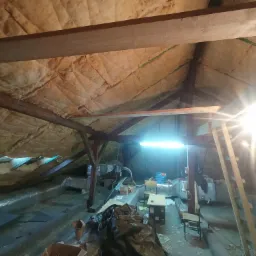 Dom kultury Chybie. Reomont - wzmocnienie więźby, ocieplenie poddasza