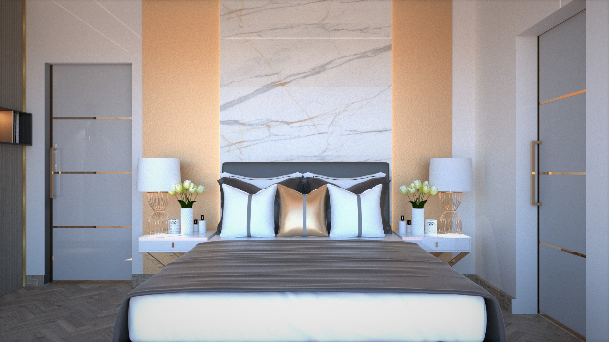 Sypialnia w domu nad jeziorem