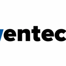 Logo firmy Wentech z niebieskim 'w' i czarną resztą nazwy na białym tle, z symbolem trademark.