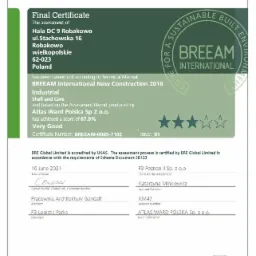 Certyfikat Breeam