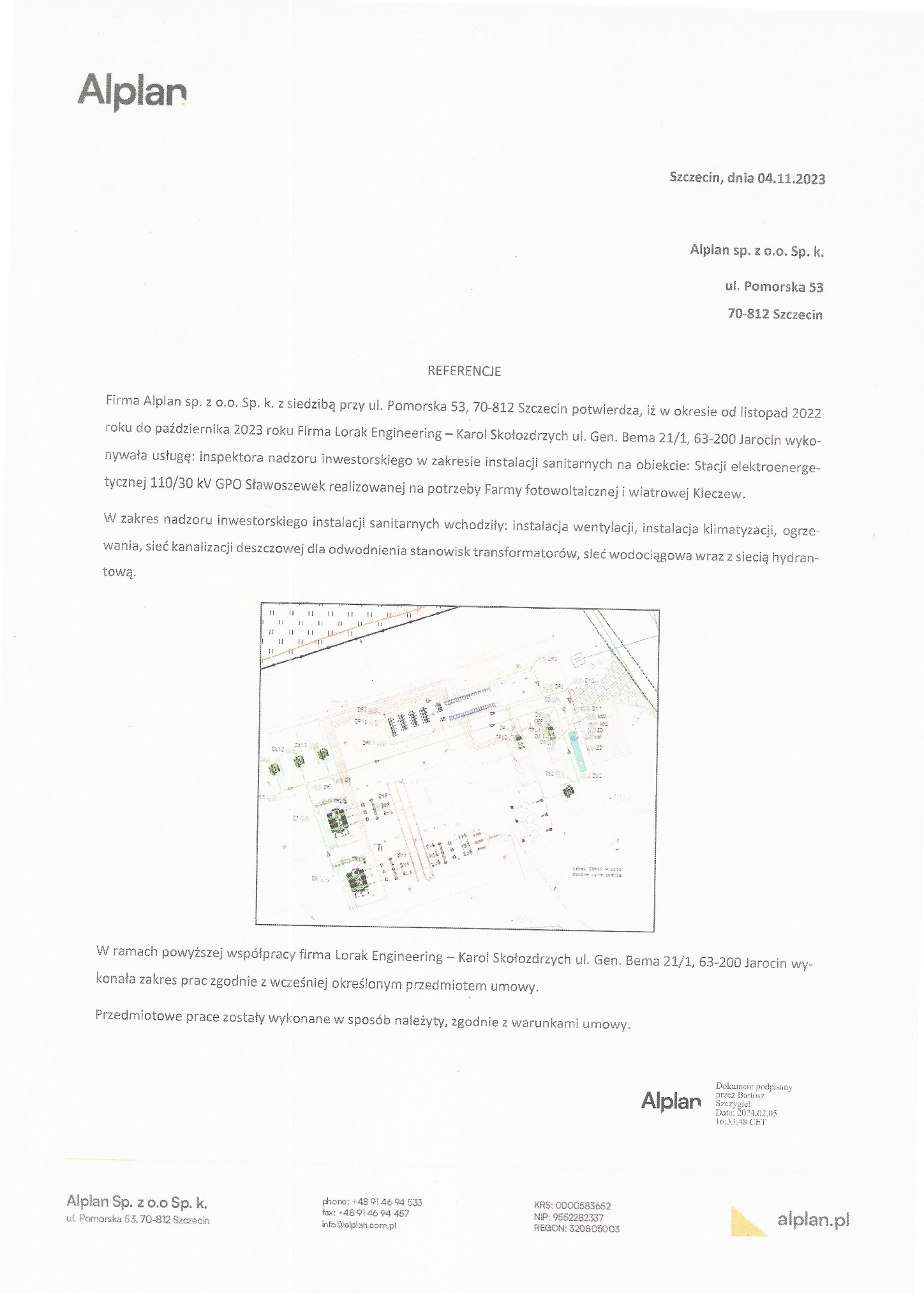 Referencje - do firmy ALPLAN