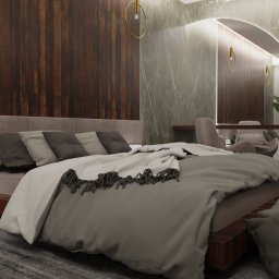 Jak wyglądałaby Twoja sypialnia marzeń 🤔? Z chęcią zaprojektujemy ją specjalnie dla Ciebie🙌 gwarantujemy indywidualne podejście do każdego projektu🤝Zobacz naszą aranżację sypialni dla klientów lubiących naturę 🌿 i ciemne kolory 🌚