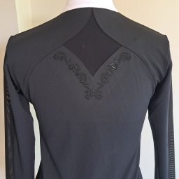 Koszulka polo z długim rękawem z koronkowymi wstawkami