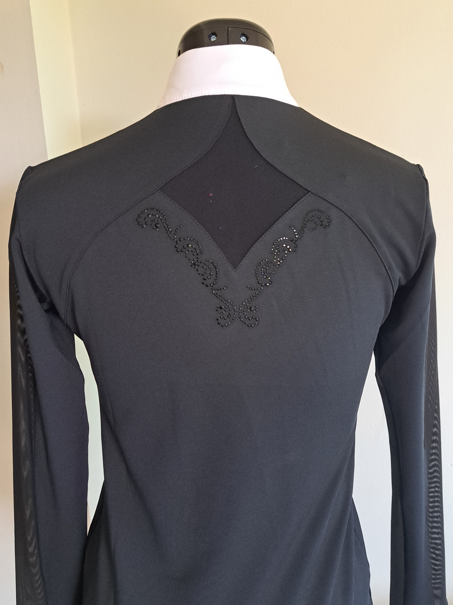 Koszulka polo z długim rękawem z koronkowymi wstawkami