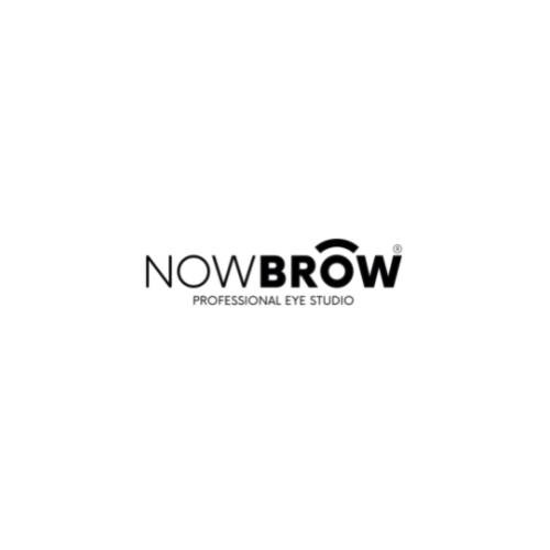 Logo 'NOWBROW Professional Eye Studio' w czerni na białym tle, z charakterystycznym łukiem nad 'BROW'.