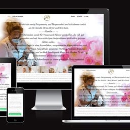 Daron - Responsywna strona internetowa salonu kosmetycznego wyświetlana na monitorze, laptopie, tablecie i smartfonie, prezentująca ofertę zabiegów pielęgnacyjnych i relaksacyjnych.