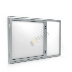 Gablota ogłoszeniowa częściowo otwierana z podłożem magnetycznym. Firma MaJa 