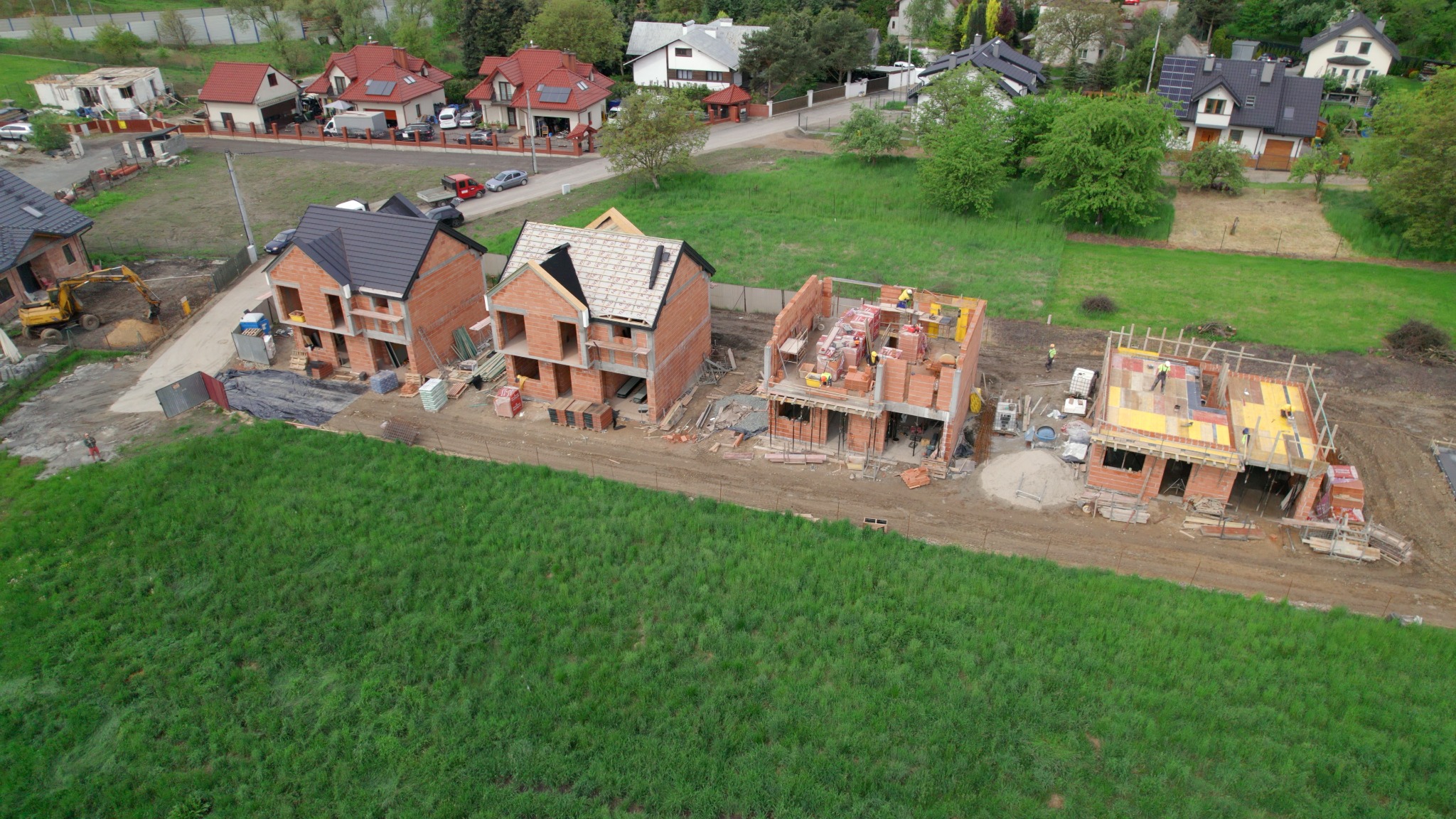 Dokumentacja postępu budowy domów w zabudowie szeregowej