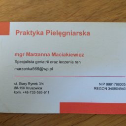 Uslugi pielegniarskie Marzanna Maciakiewicz - Nocna Opieka Medyczna Kruszwica