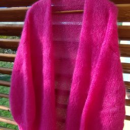 Moherowy kardigan z moheru i jedwabiu, delikatny nie gryzący