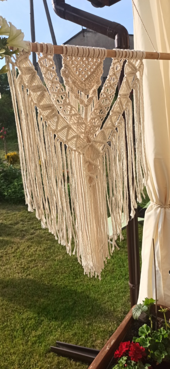 Makrama ze sznurka bawełnianego 5mm.