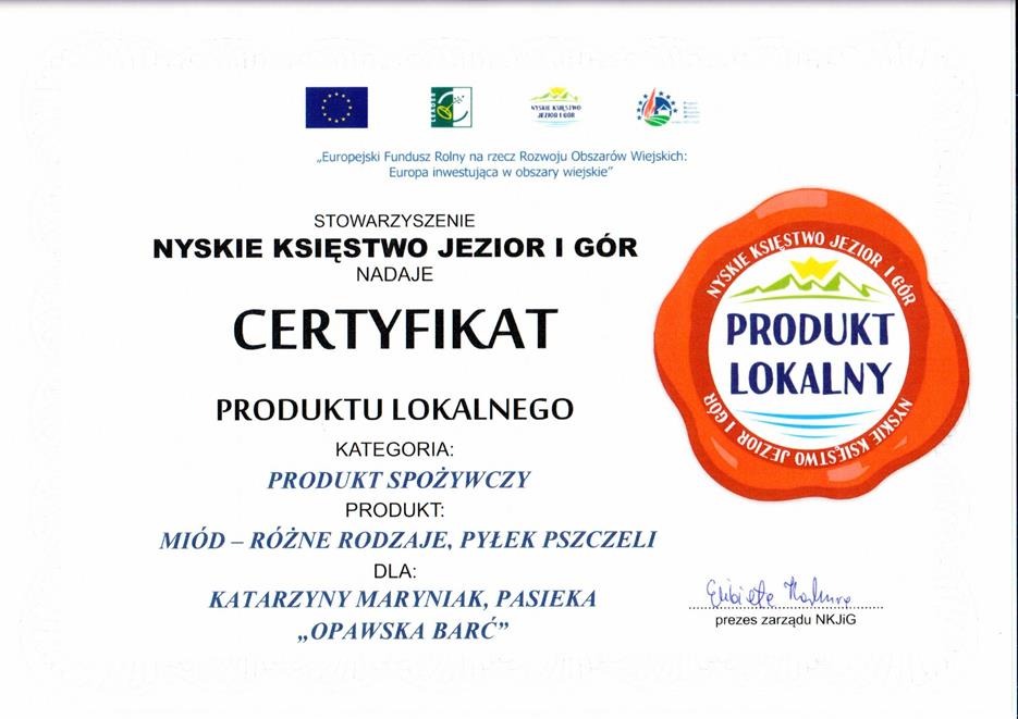 Certyfikat Produktu Lokalnego