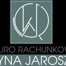 Logo firmy Biuro Rachunkowe Katarzyna Jaroszewska z abstrakcyjnym symbolem w kształcie okręgu i liter