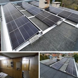 Instalacja fotowoltaiczna na dachu płaskim (system novotegra), modułach Trina Solar podwyższonej klasy Vertex S oraz falowniku premium SolarEdge