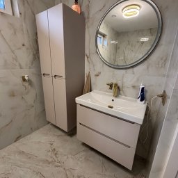 Łazienka 6 m2 . Robiona od stanu surowego w stylu glamour 