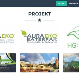 Henryk Grzybowski hg::code - Strona internetowa prezentująca logotypy i zdjęcia projektów związanych z ekologią, w tym logotypy firm zajmujących się odzyskiem sprzętu elektrycznego i opakowań, oraz zdjęcia budynków...