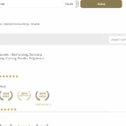 Lista laureatów konkursu dla dentystów w Gdańsku z ocenami i nagrodami.