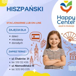 Hiszpański dla dzieci, młodzieży i dorosłych. 
Koszt zajęć od 249 zł/miesięcznie