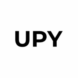 Logo 'UPY' w kolorze czarnym na białym tle.