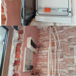 Modernizacja rozdzielnicy elektrycznej wraz z wymiana starej instalacji elektrycznej , wykonano dodatkowo nowe uziemienie aby można było zamontowac ogranicznik przepięc 