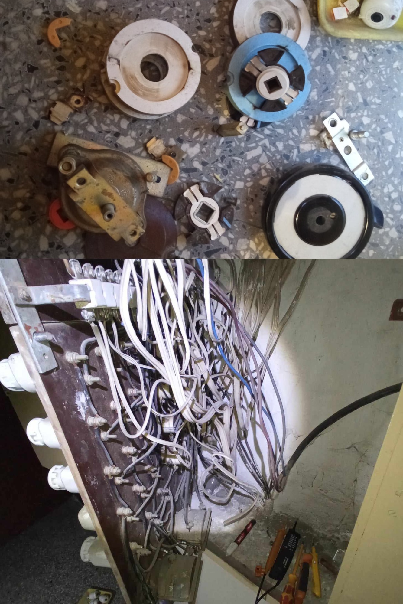 Usuwamy awarie w starych rozdzielnicach , w tym przypadku wylącznik główny odmówil posłuszeństwa