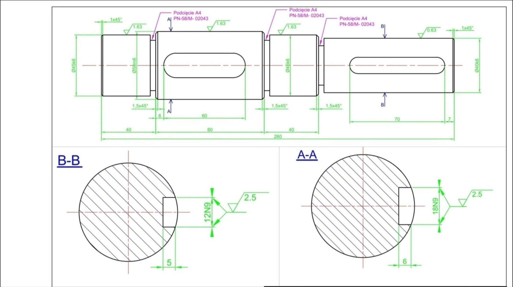 Projekt wałka stopniowego jest to projekt mechaniczny