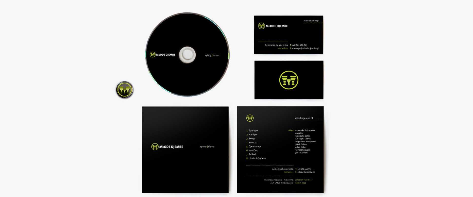 Identyfikacja wizualna płyty zespołu bębniarskiego Młode Djembe.
