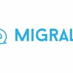 Niebieskie logo firmy Migralife z globusem otoczonym strzałkami symbolizującymi ruch.