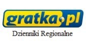 Logo Gratka.pl z napisem 'Gratka.pl' w żółto-zielonej czcionce na niebieskim tle oraz dopiskiem 'Dzienniki Regionalne' poniżej.