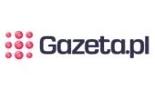 Logo portalu informacyjnego Gazeta.pl z charakterystycznym czerwonym symbolem kropek po lewej stronie i ciemnym napisem 'Gazeta.pl' po prawej, na białym tle.