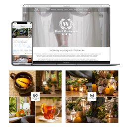 Projekt strony internetowej, konfiguracja i prowadzenie wizytówki Google, materiały poligraficzne, sesje zdjęciowe dla hotelu w Jarocinie