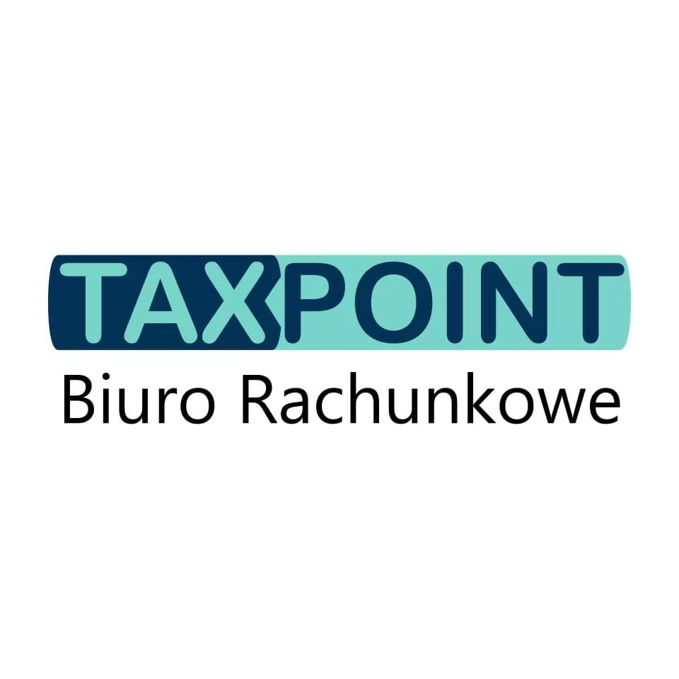 Logo firmy Taxpoint z napisem 'Biuro Rachunkowe' pod spodem, na białym tle.