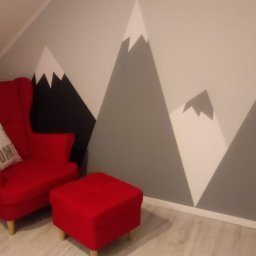 malowanie ściany efekt gór 