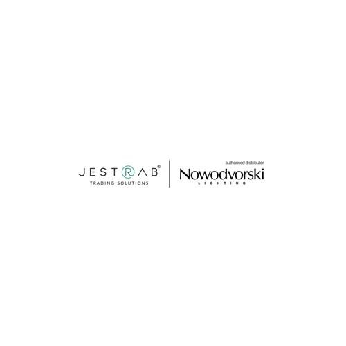 Logotypy firm JESTRAB Trading Solutions i Nowodvorski Lighting, autoryzowanego dystrybutora.