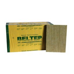 Tani Skład Budowlany - Paczka żółtej folii z napisem 'BELTEP' i informacjami o producencie, obok płyta izolacyjna o prążkowanej strukturze.