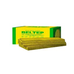 Tani Skład Budowlany - Paczka wełny mineralnej BELTEP na białym tle, z widocznym fragmentem opakowania w kolorach żółtym i zielonym, prezentująca naturalną izolację termiczną.