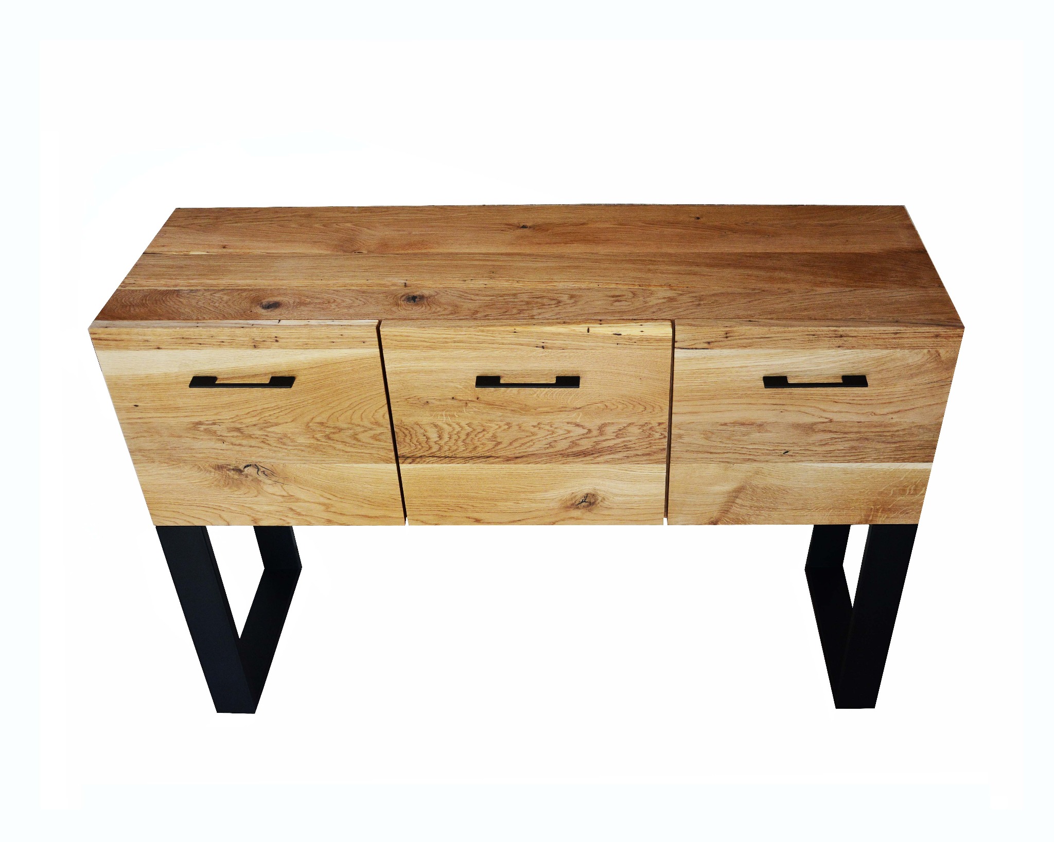 Komoda ze stali i dębu.