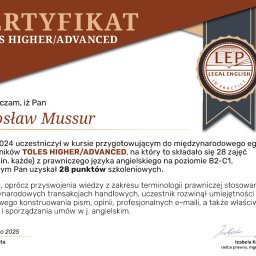 KANCELARIA ADWOKACKA ADWOKAT MIROSŁAW MUSSUR - 