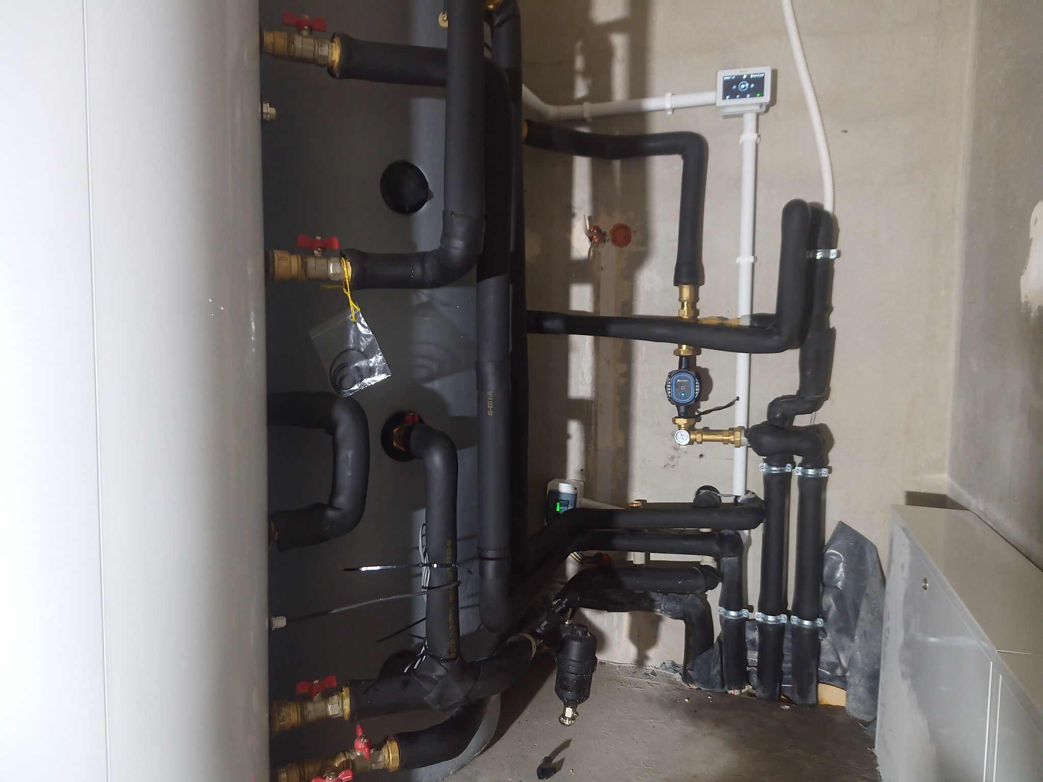 Maszynownia pompy ciepła Bufor 500L + CWU 200L