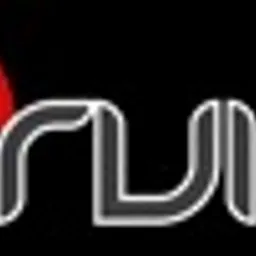 Logo firmy z czerwonym elementem graficznym po lewej stronie i szarym napisem 'ARUIKA' po prawej, na czarnym tle.