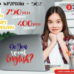Do 15 września mamy dla Was MEGA promocję! Wszystkie kursy aż 50% taniej! Nie zwlekaj, ciesz się nauką języka angielskiego razem z Nami!