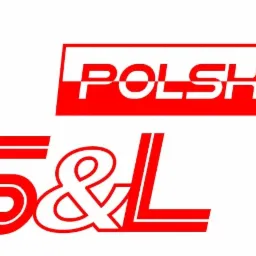 Graficzne logo firmy z napisem 'POLSKA' w czerwono-białym prostokącie oraz 'S&L' poniżej, również w czerwono-białej kolorystyce, na białym tle.
