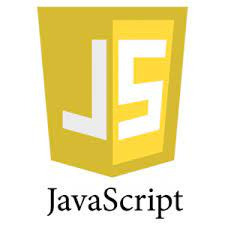 Żółto-białe logo JavaScript z napisem 'JavaScript' poniżej.