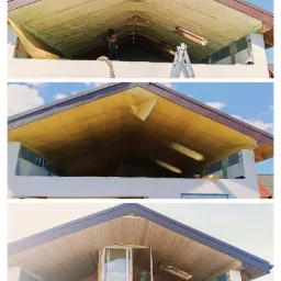 Izolacja piana PUR, położenie folii paroizolacyjnej, założenie boazerii drewnianej( 2dni 80m2)